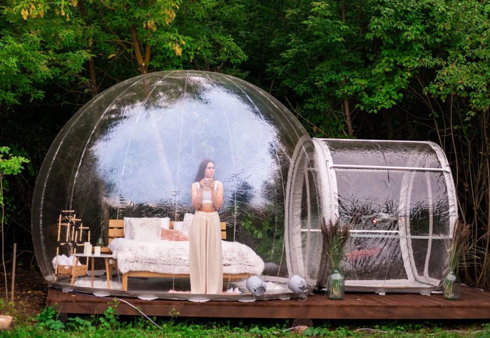 camping tent with transparent roof